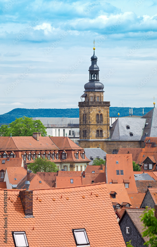 Bamberg cityscape with St. Martin Church belfry in Bavaria, Germany Bamberg cityscape with St. Martin Church belfry in Bavaria, Germany