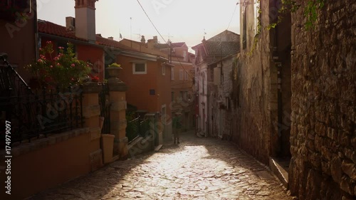 Narrow streets of a Rovinj, Croatia photo