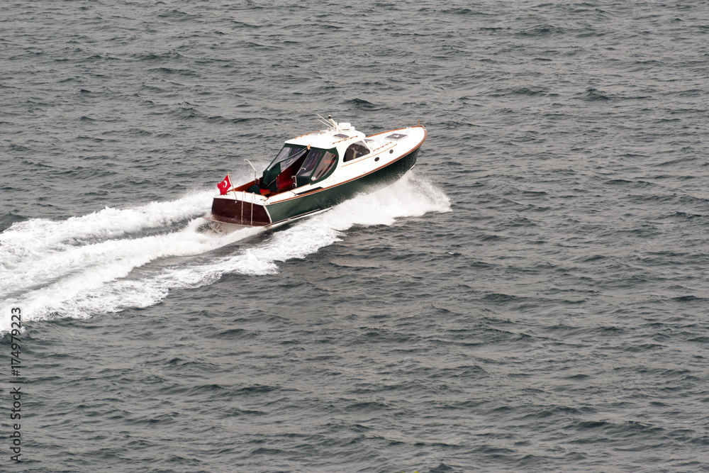 Fototapeta premium A motorboat on the sea