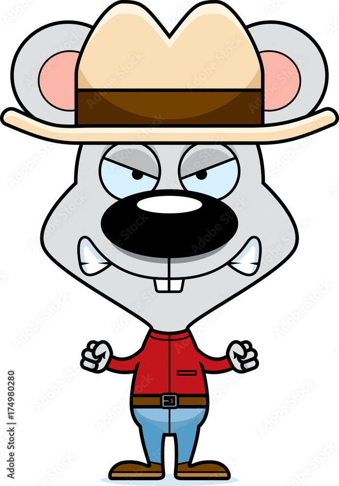 Cartoon Angry Cowboy Mouse Cartoon Angry Cowboy Mouse