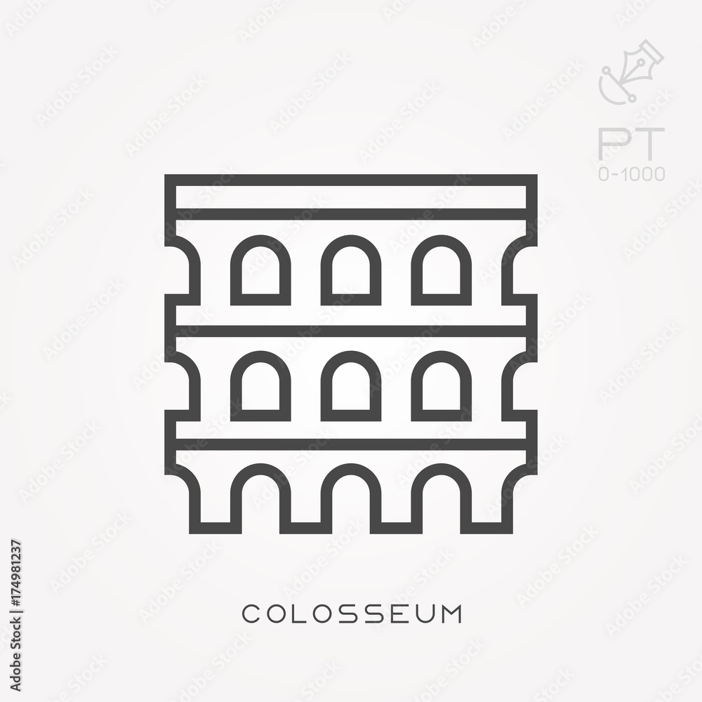 Line icon colosseum