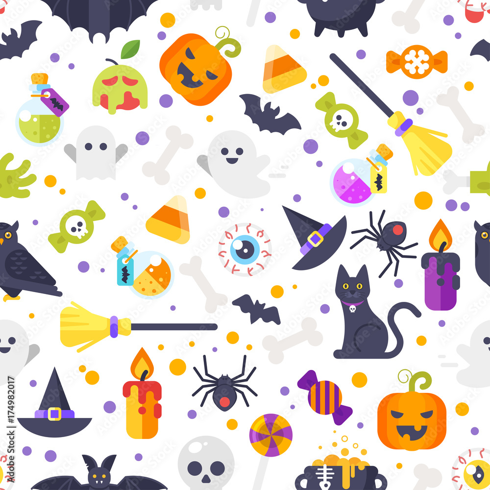 flat style Halloween pattern flat style Halloween pattern
