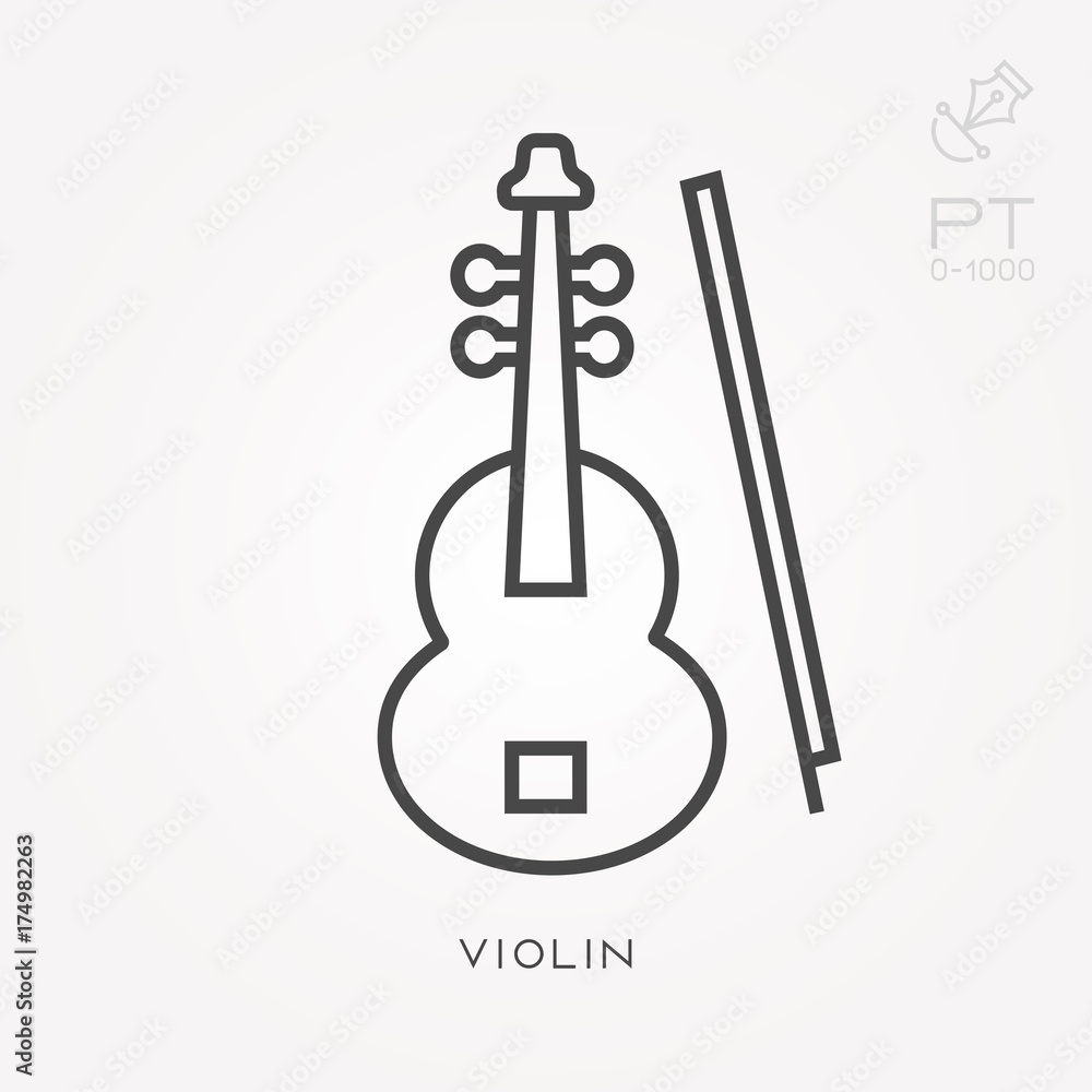 Line icon violin