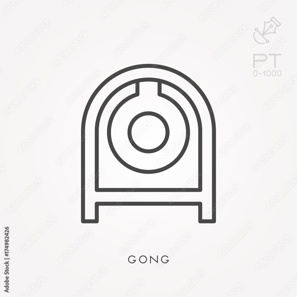 Line icon gong Line icon gong