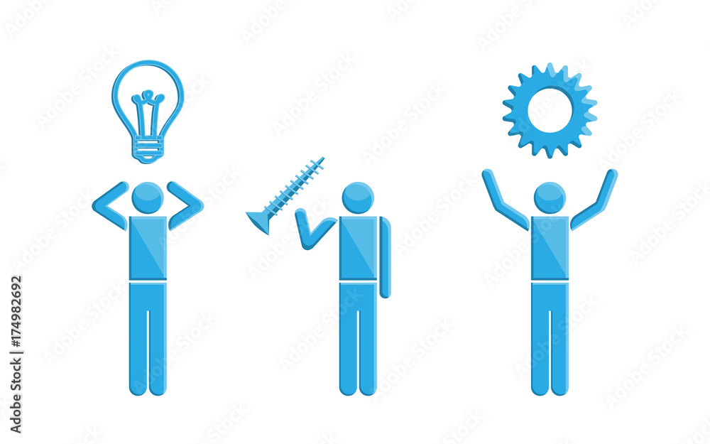 People with inventions business symbol, vector People with inventions business symbol, vector