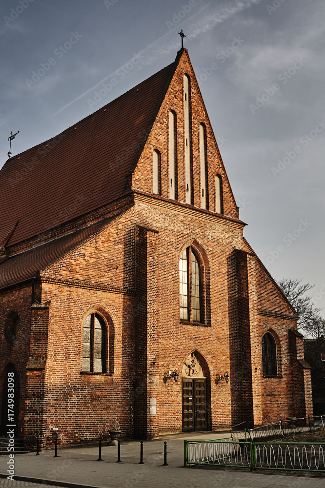 Fototapeta premium Facade of Gothic church in Poznan.