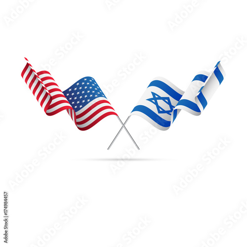 USA and Israel flags. Vector illustration.