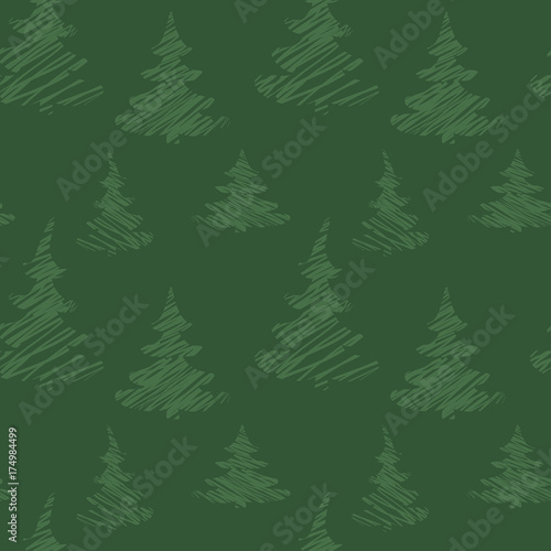 Seamless Christmas pattern illustration. Christmas trees