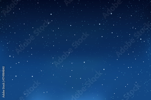 Falling snow, blue winter background. Snowflakes in the sky. vector © ambassador806