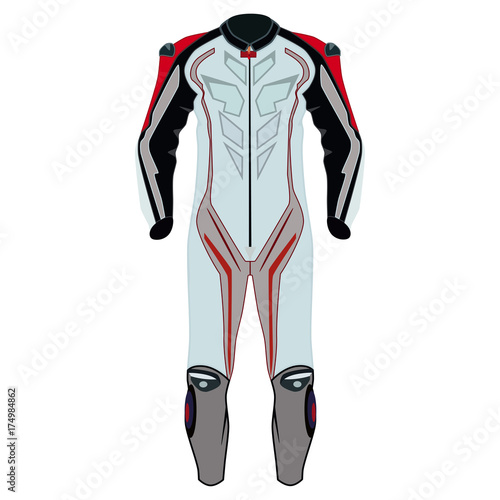 Motorcycle suit vector flat illustration