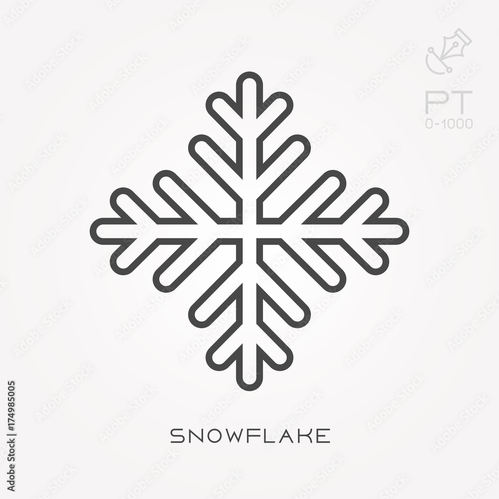 Line icon snowflake Line icon snowflake