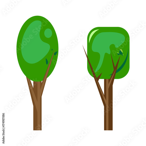 Trees for decoration. Vector illustration. Two kinds .