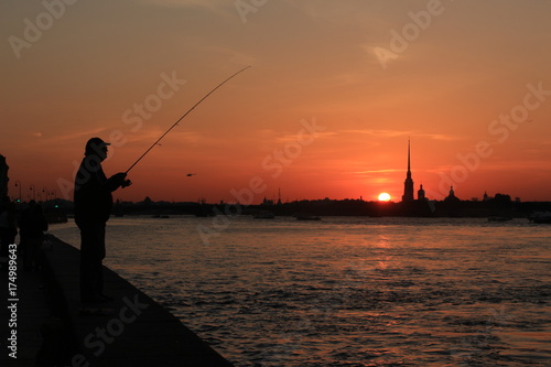 city silhouettes at sunset