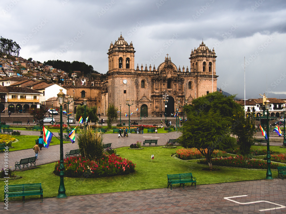Cusco Peru town square in summer