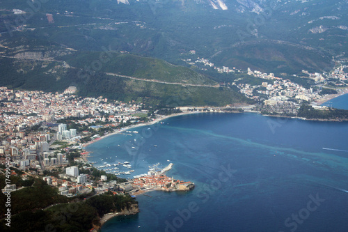 Adriatic Sea coast of Montenegro view from air