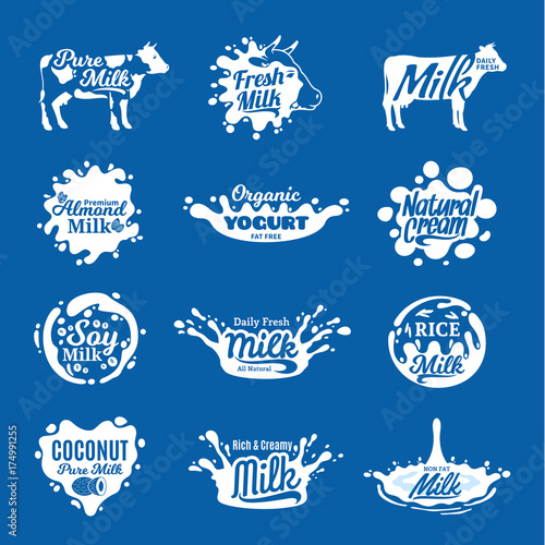 Milk logo  icons and design elements