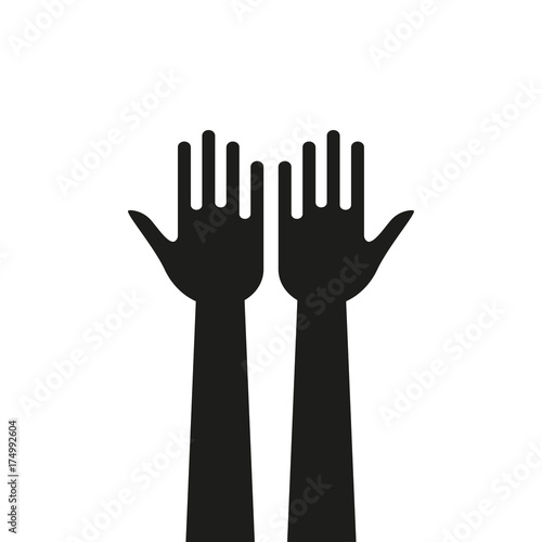 Hands in flat style. Vector illustration.