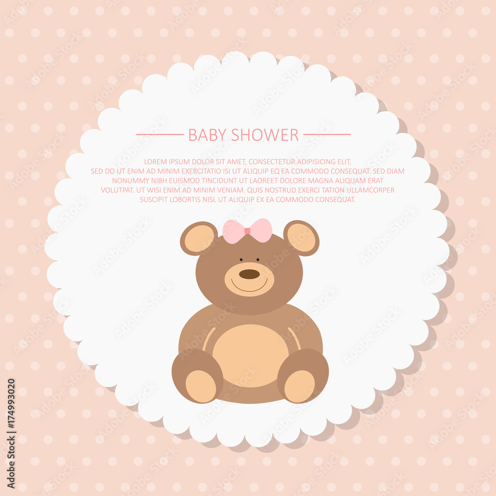 Baby shower poster, invitation card. Place for text. Greeting cards