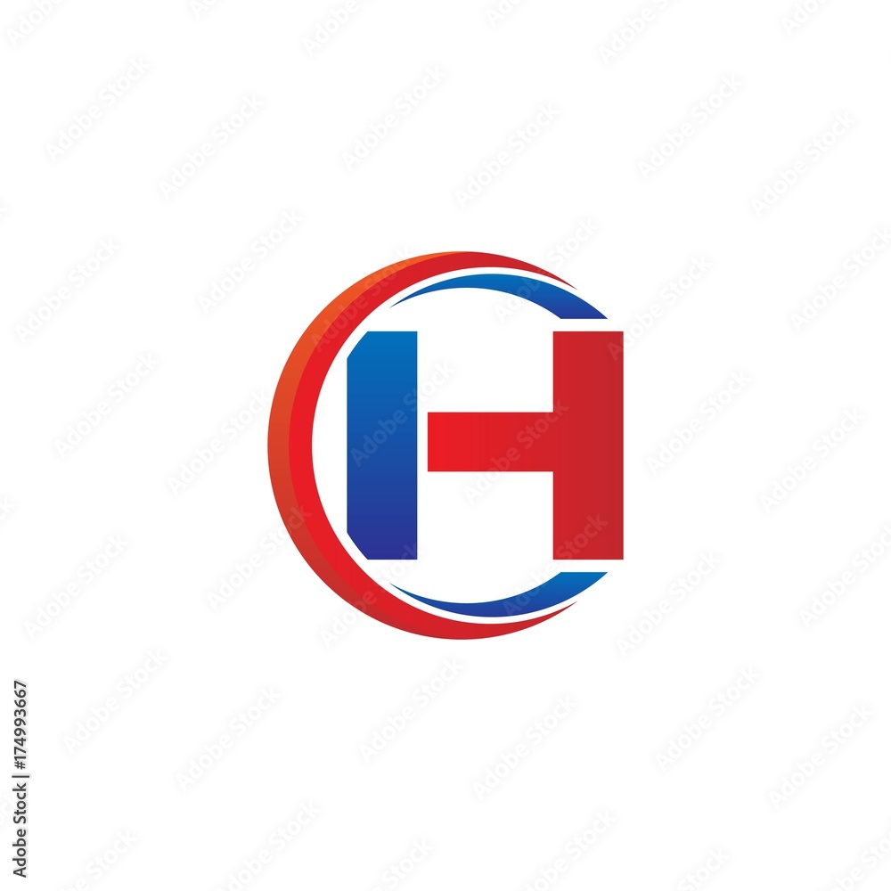 ih logo vector modern initial swoosh circle blue and red ih logo vector modern initial swoosh circle blue and red