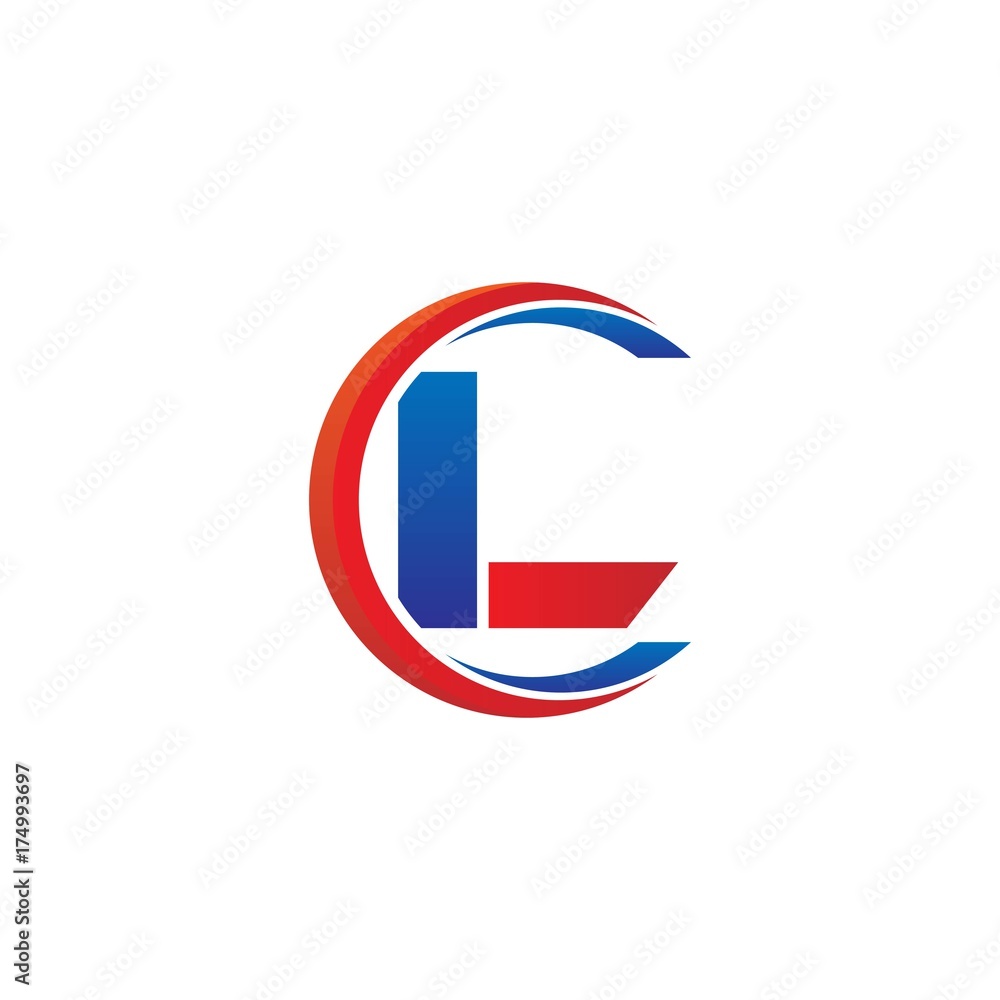 il logo vector modern initial swoosh circle blue and red il logo vector modern initial swoosh circle blue and red