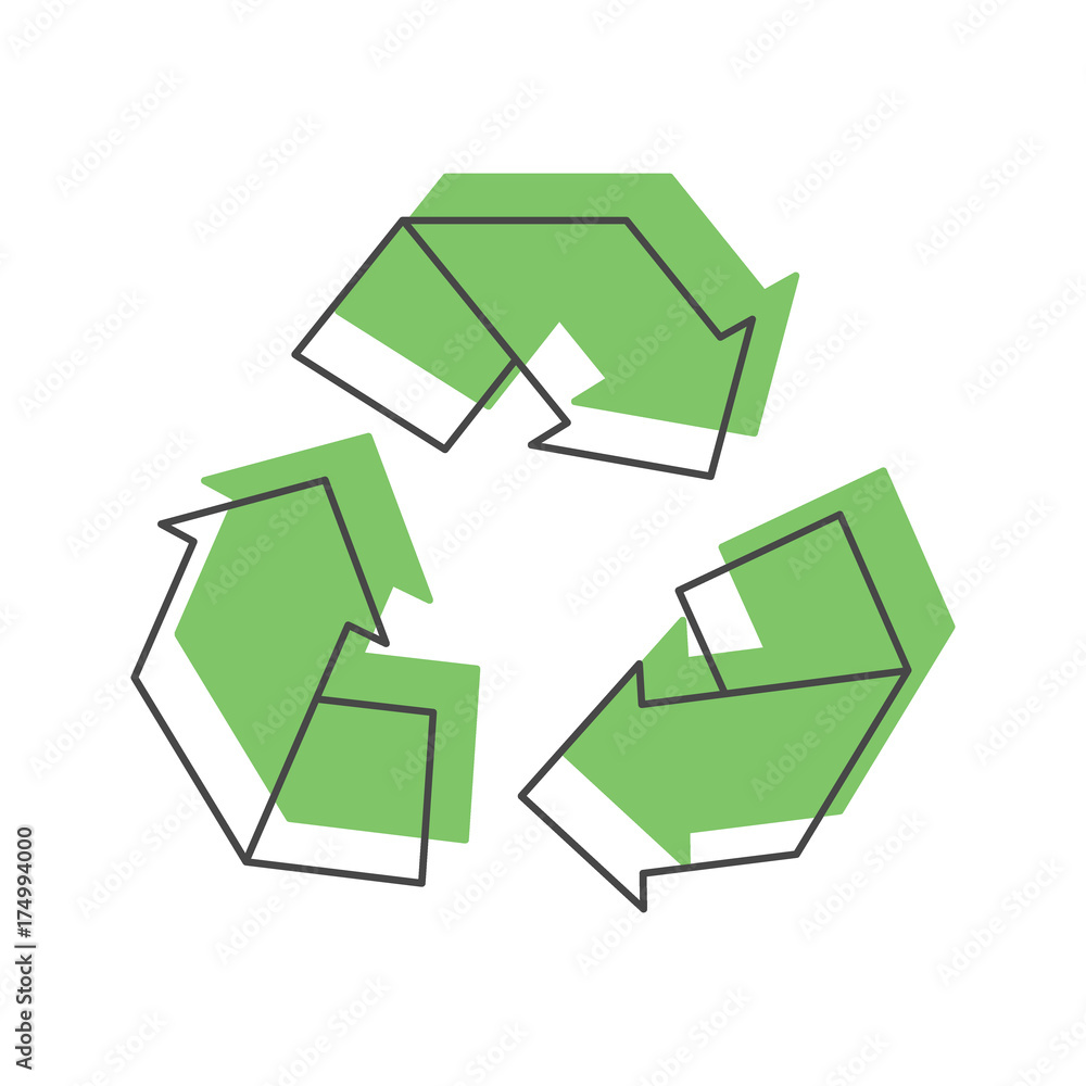 Obraz premium Recycle green icon, doodle style