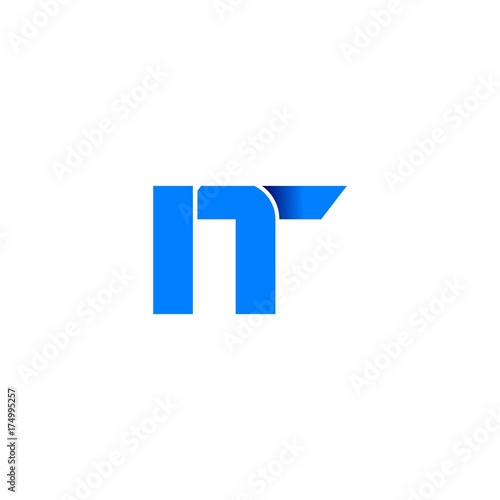 Free Download it logo initial logo vector modern blue fold style - GFXLoad