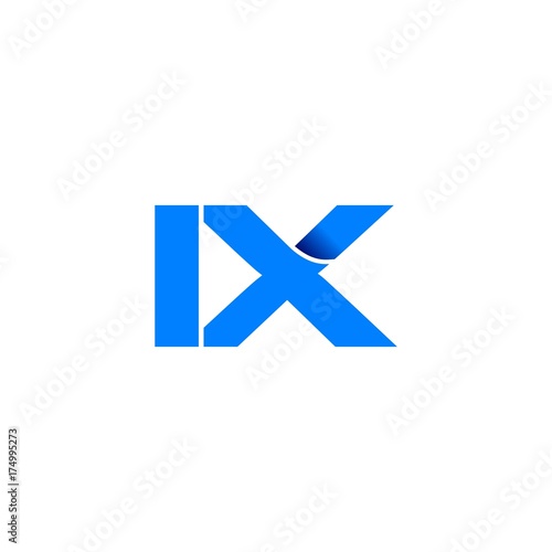 ix logo initial logo vector modern blue fold style