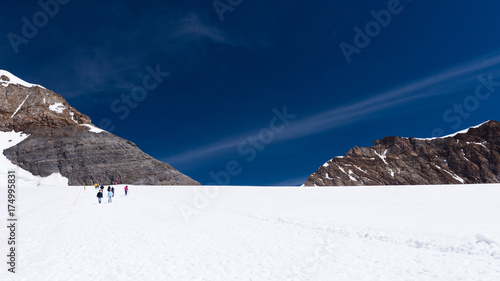 Jungfrau Switzerland in the summer snow 