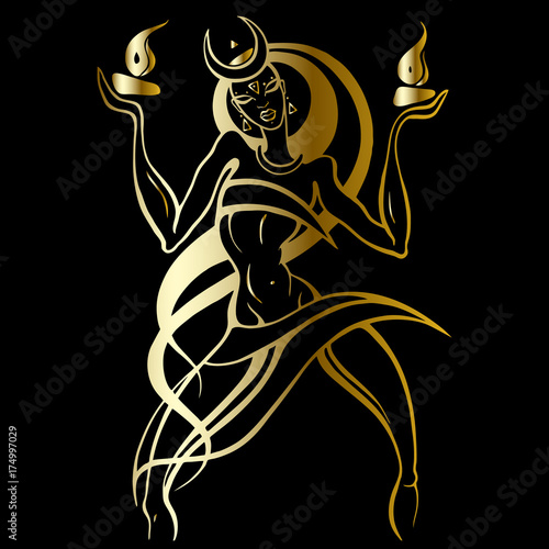 Woman dancing with fire.