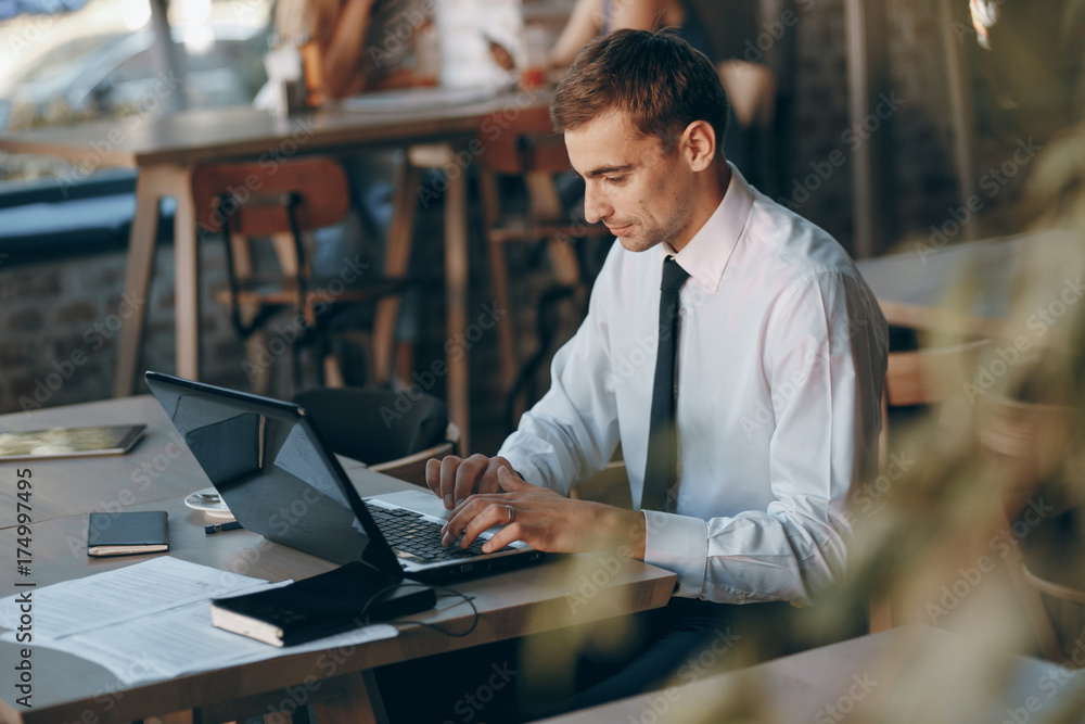 businessman in cafe