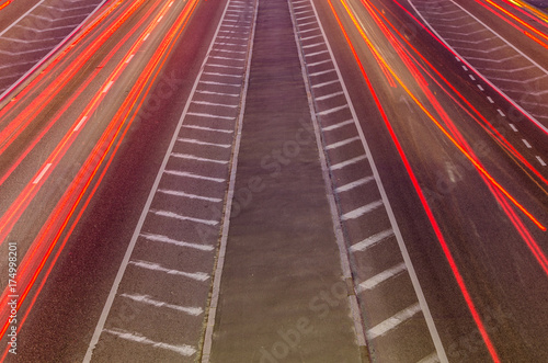 Wallpaper Mural blurred traffic lights on highways Torontodigital.ca
