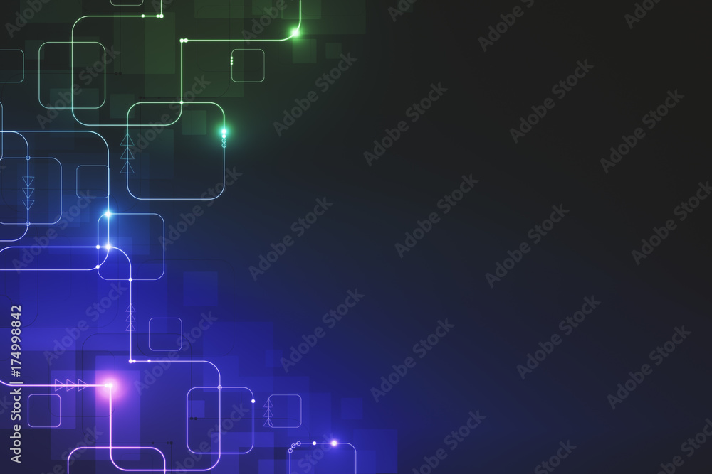 Colorful circuit background Colorful circuit background