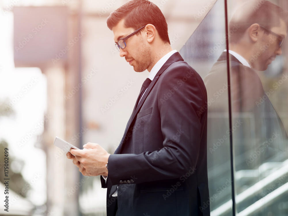 Portrait of handsome businessman outdoor Portrait of handsome businessman outdoor