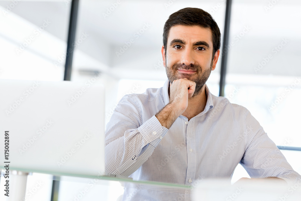 Pensive businessman at office Pensive businessman at office