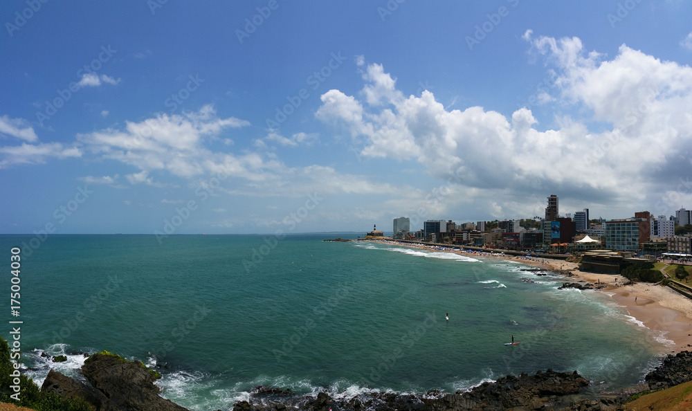 Overview of Barra beach in Salvador Bahia Brazil