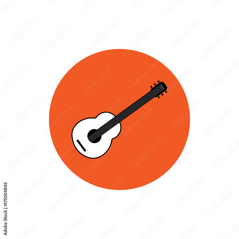 Classic guitar round icon vector illustration Classic guitar round icon vector illustration