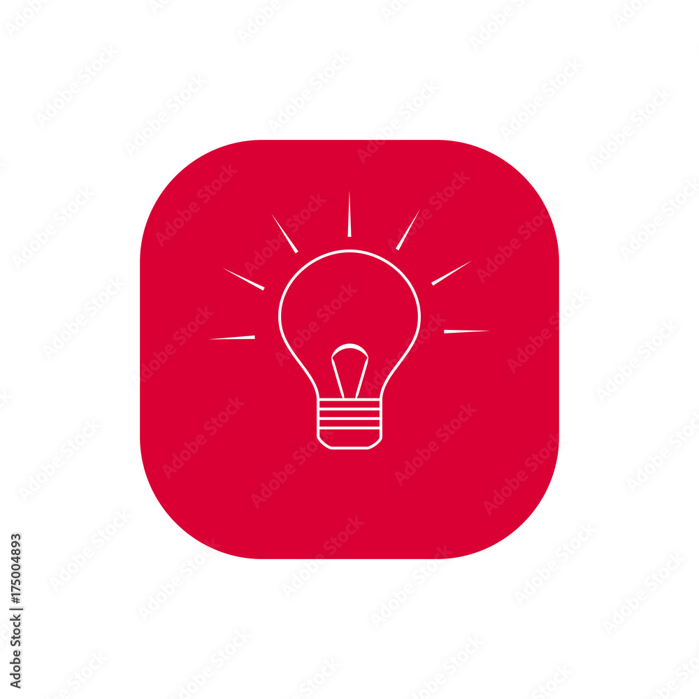 Lamp idea creativity square flat icon vector Lamp idea creativity square flat icon vector