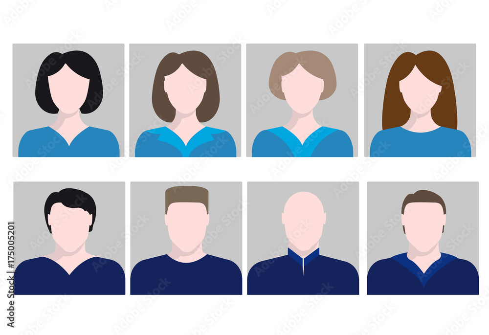 set avatar silhouette people woman man portrait set avatar silhouette people woman man portrait
