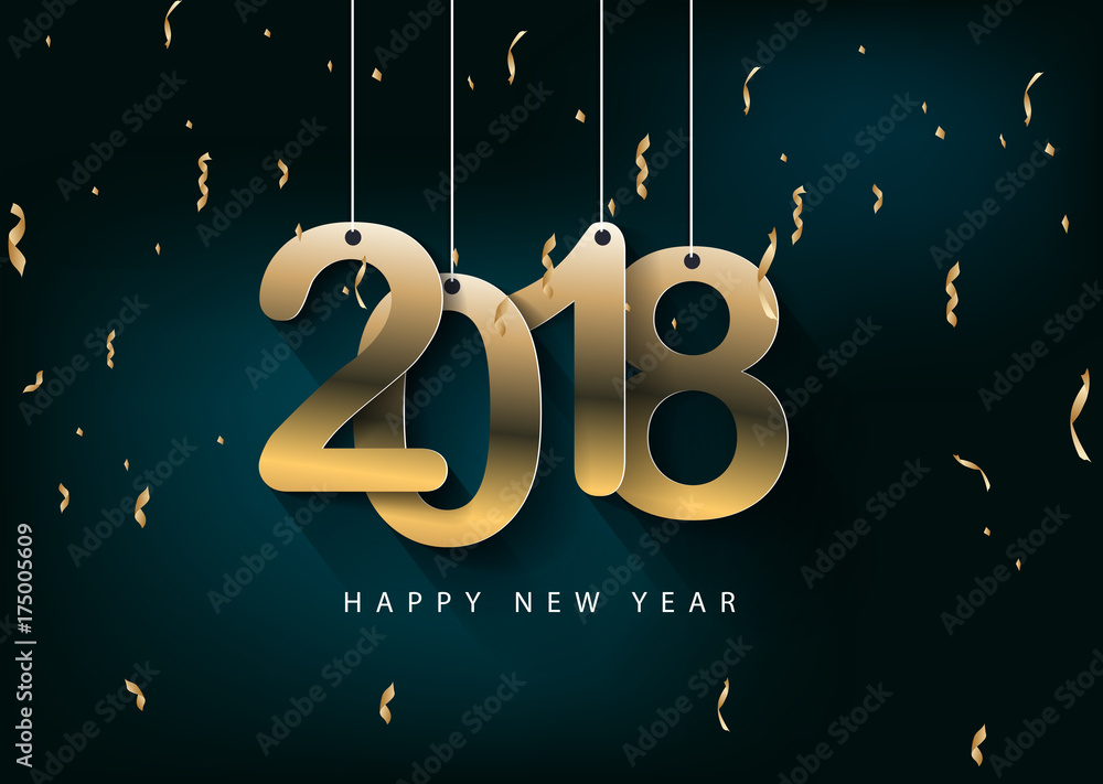Happy new year 2018 greeting card and chinese new year of the dog Happy new year 2018 greeting card and chinese new year of the dog