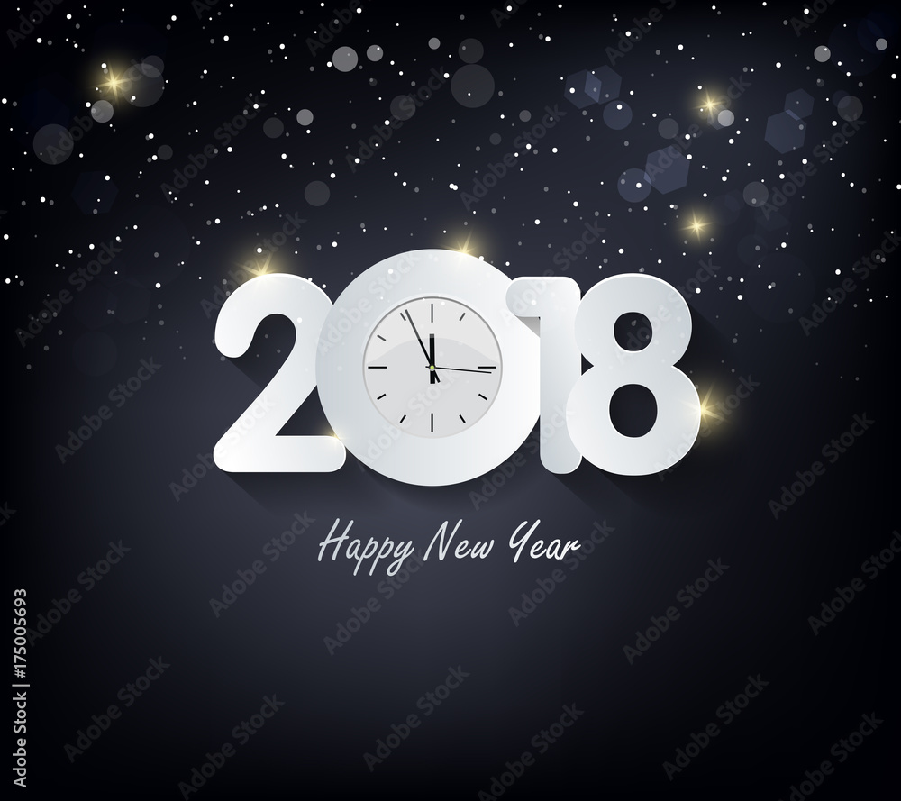 Happy new year 2018 greeting card and chinese new year of the dog Happy new year 2018 greeting card and chinese new year of the dog