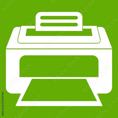 Modern laser printer icon green