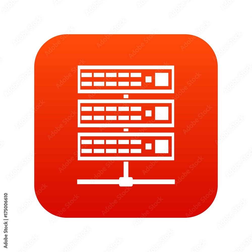 Servers icon digital red Servers icon digital red