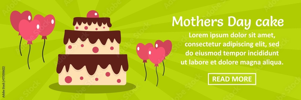 Mothers day cake banner horizontal concept Mothers day cake banner horizontal concept