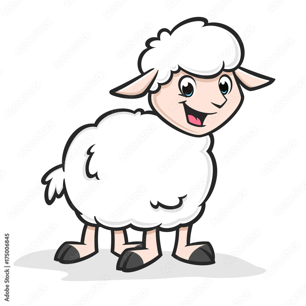 Obraz premium Cartoon Funny Sheep