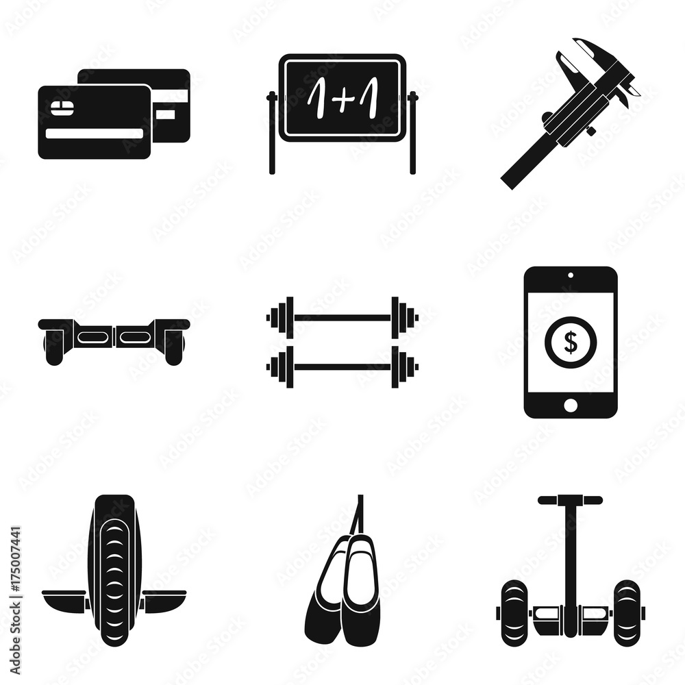 Two wheelers icons set, simple style Two wheelers icons set, simple style
