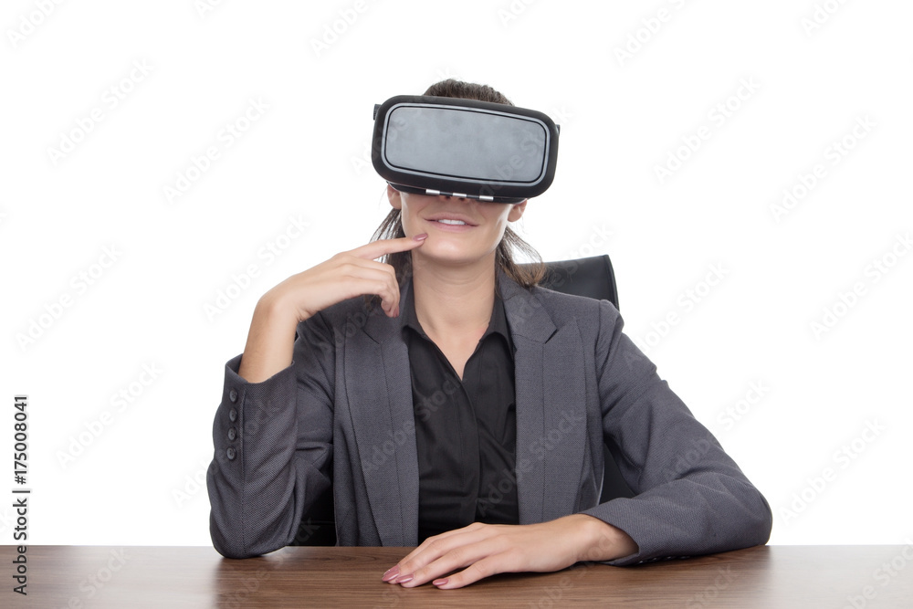 working with a vr headset working with a vr headset