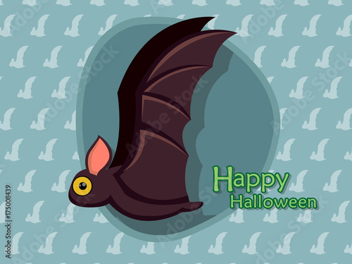 Set of Bat cartoon vector halloween on background photo