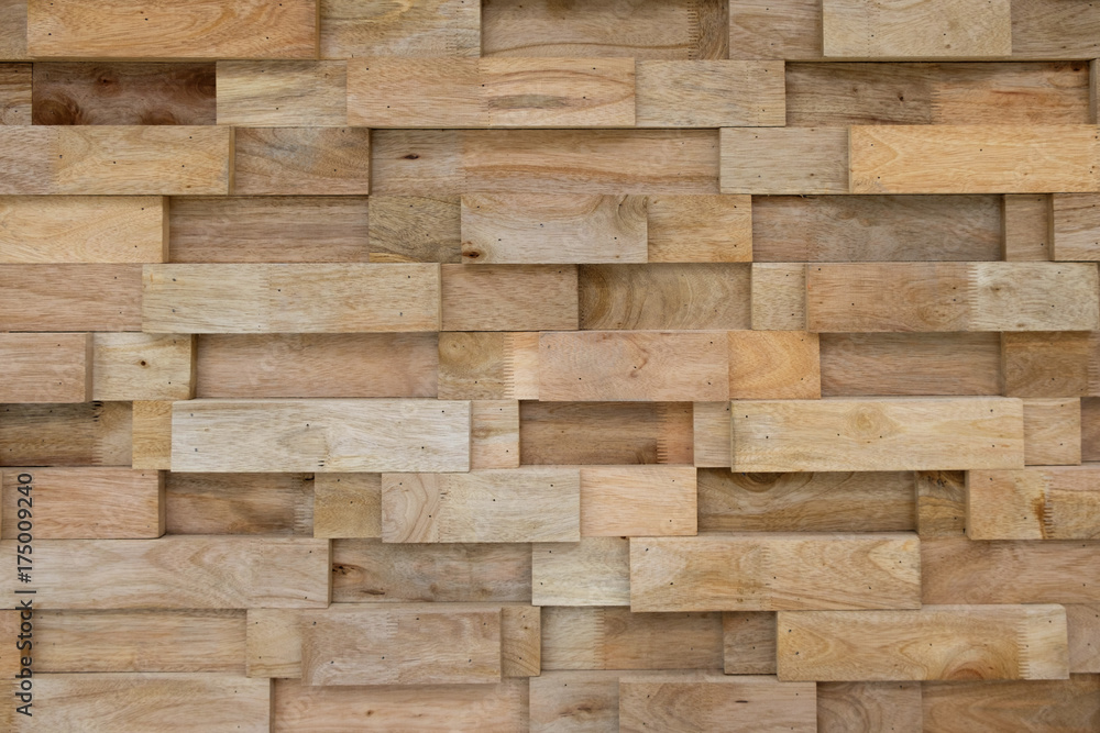 layer of wood plank arranged as a wall