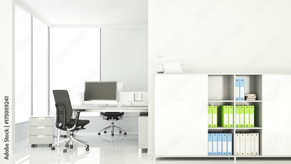 interior office space wall decoration empty - 3D Rendering interior office space wall decoration empty - 3D Rendering