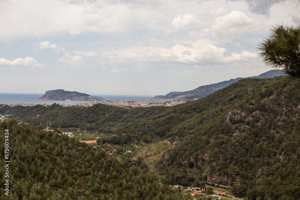 Fototapeta premium Landscape with mountains and sea
